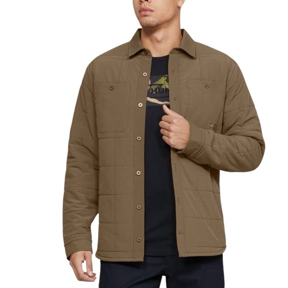 Under Armour Men's ColdGear Latitude Shacket Coyote Brown Size Medium - Picture 1 of 9